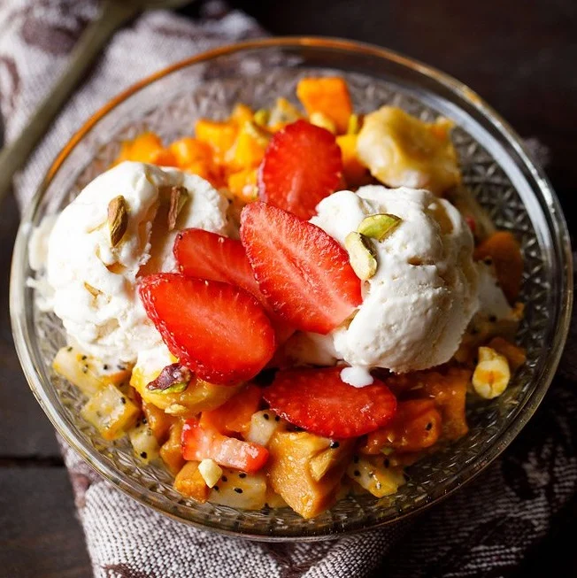 Fruit Salad with Ice Cream