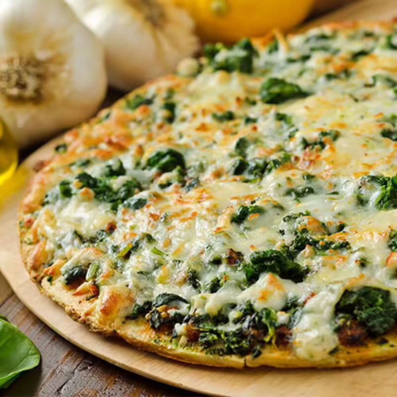 Spinach and Cheese Pizza